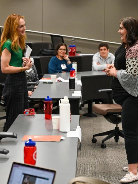 ECT trainer speaking to participant.